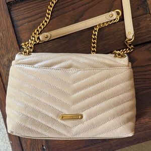 Rebecca Minkoff Beige Chevron Crossbody Bag